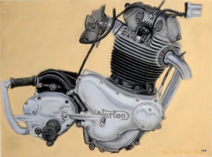Norton-Motor
30x 30 cm
Pastell 
